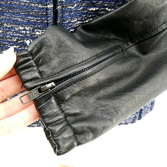 Madewell Leather Shimmerweave Bomber Jacket XS Moto Biker New Years Metallic - Picture 13 of 16